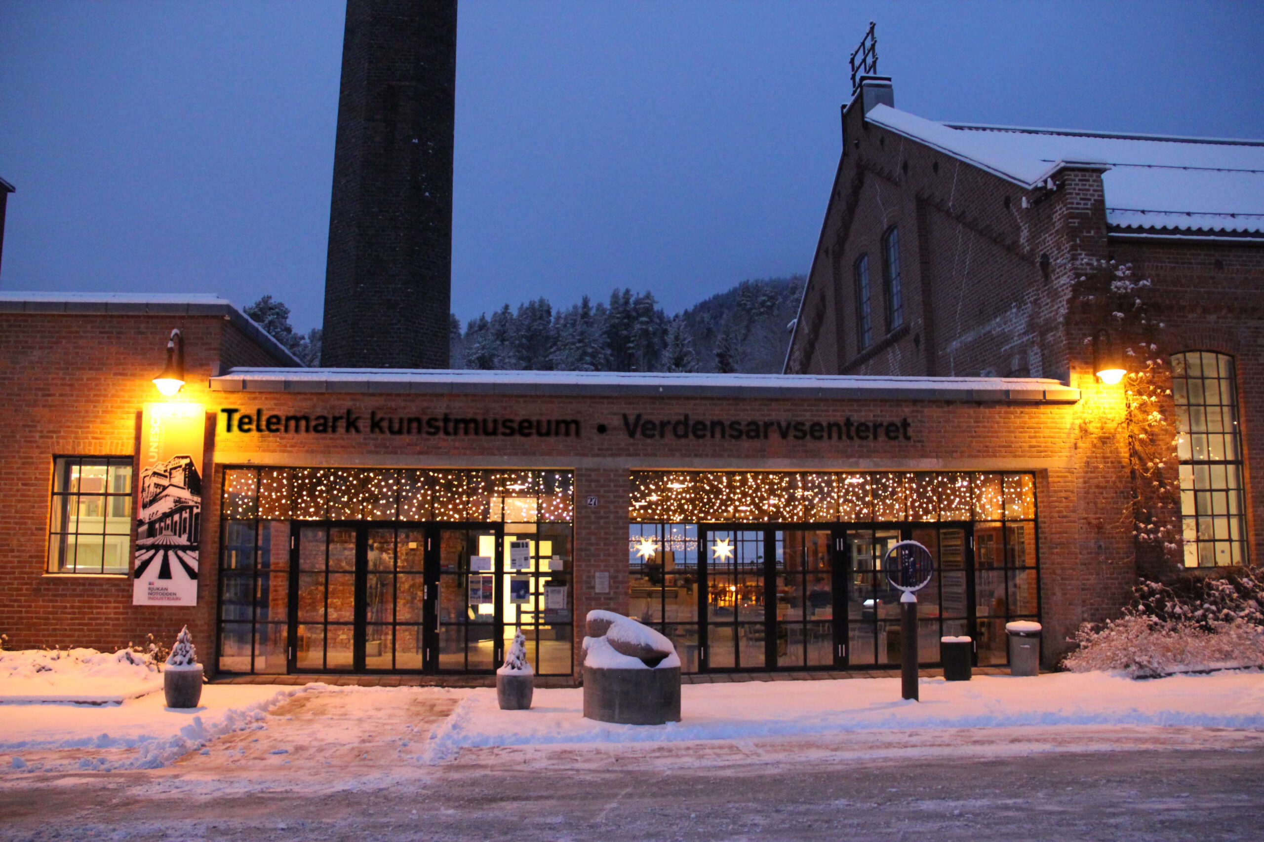 Mursteinsfasaden på Telemark kunstmuseum.